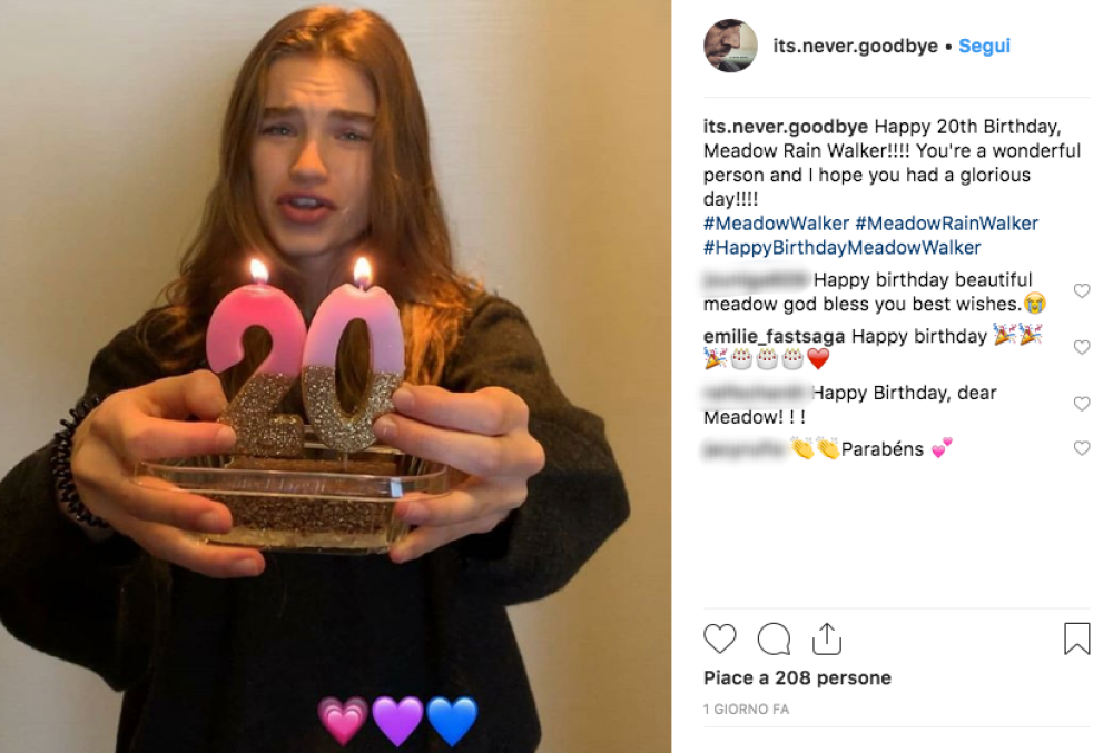 La modella figlia di Paul dice addio così alla sua adolescenza 