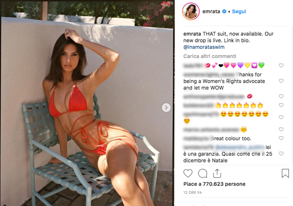 La linea di costumi che pubblicizza sembra creata sul suo corpo