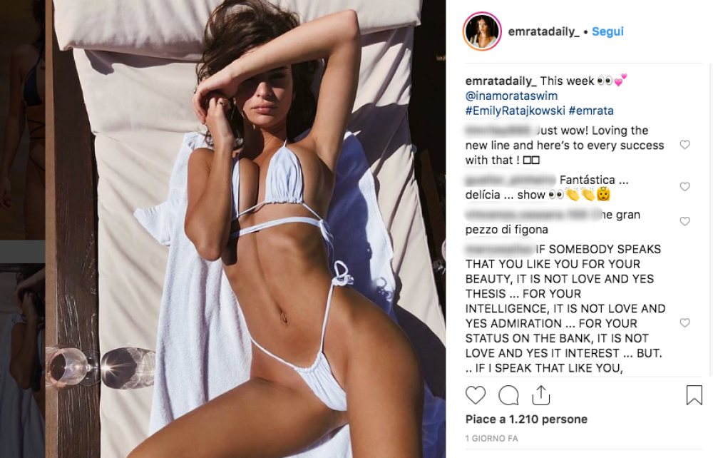 Emily non ha bisogno di essere incoraggiata per mostrarsi come mamma l'ha fatta