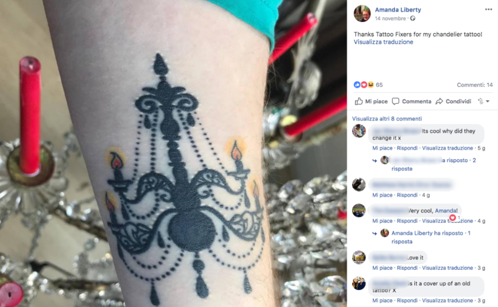 Proprio come un qualsiasi innamorato che si tatua il nome del proprio amato, la donna di 