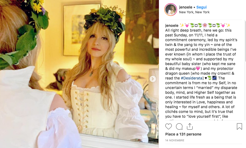 Il matrimonio con se stessa è stato celebrato il mese scorso e Jenilyn ha scelto un abito davvero sfarzoso