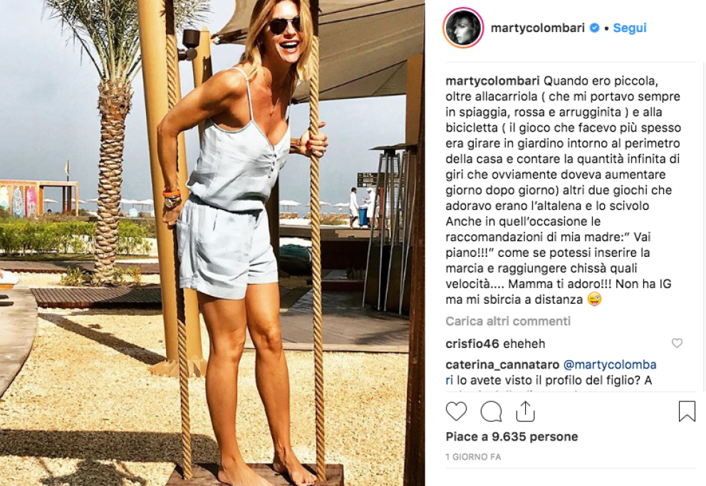 "Quando ero piccola oltre alla carriola e alla bicicletta, altri due giochi che adoravo erano l'altalena e lo scivolo"