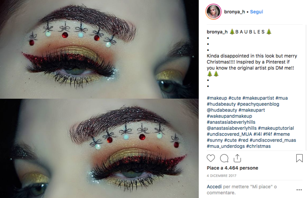 Lei è Bronya, l’utente di Instagram che per prima ha lanciato la moda degli occhi ad albero di Natale: in sostanza si tratta di un make up glitterato 
