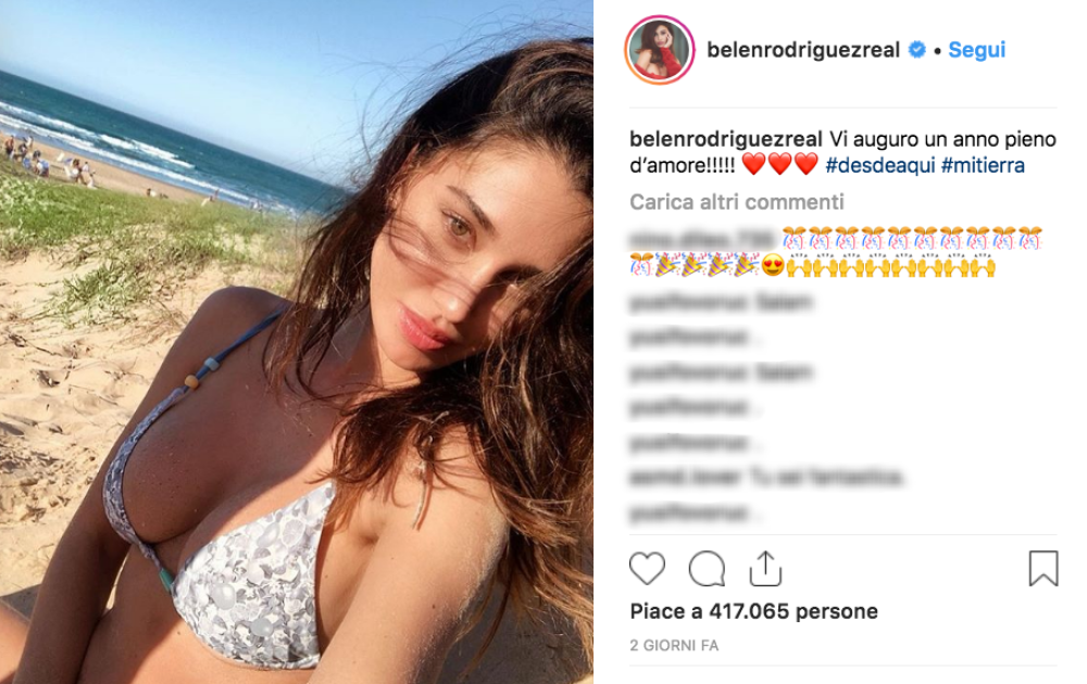 Gli auguri di buon anno di Belen