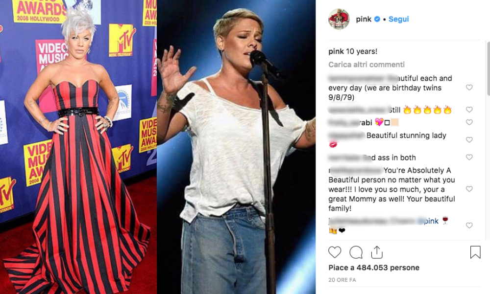 Un'altra star che ha partecipato a #10YearChallenge è P!nk