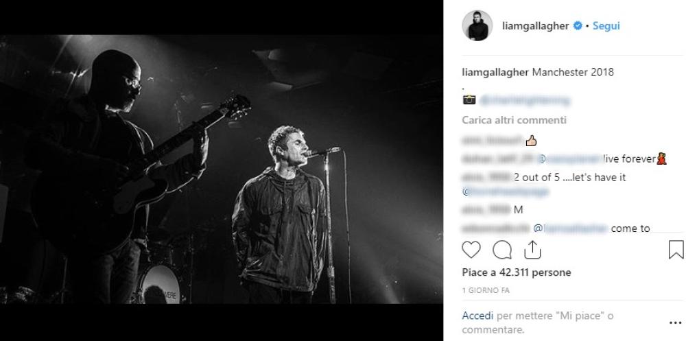 Liam Gallagher, ex frontman degli Oasis 
