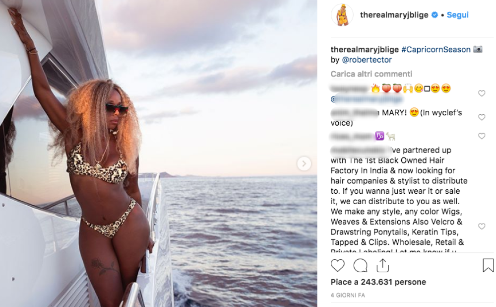 Le foto sono accompagnate da un commento che esprime tutta la sua gioia di vivere