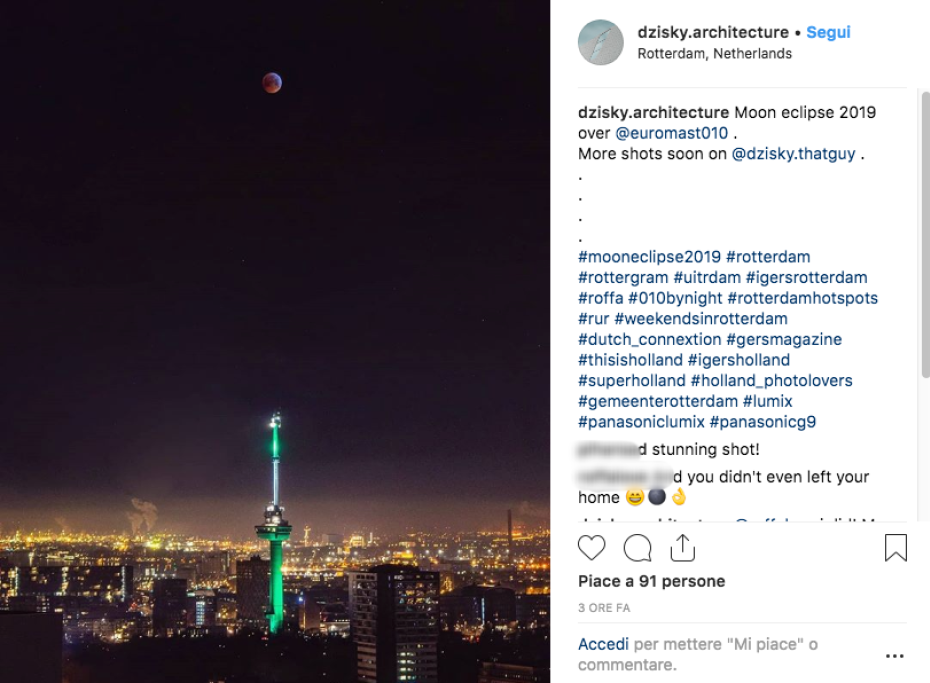 E infine la foto della Luna di Rotterdam