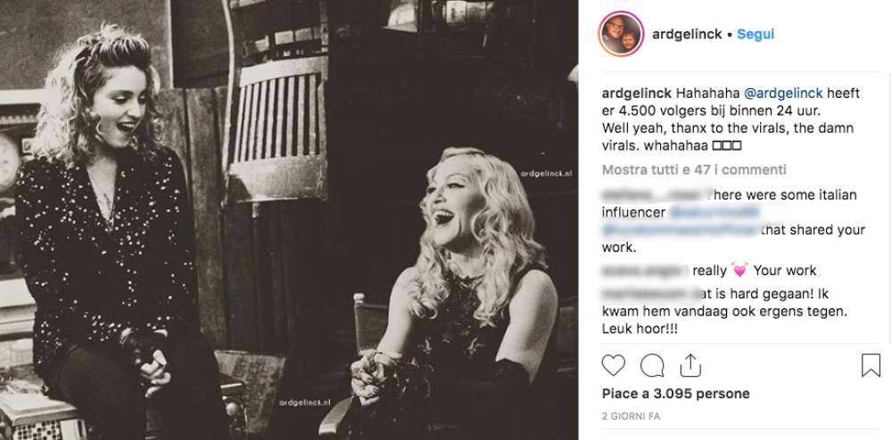 In questa foto Madonna sembra davvero scherzare insieme al suo alter ego da giovane!