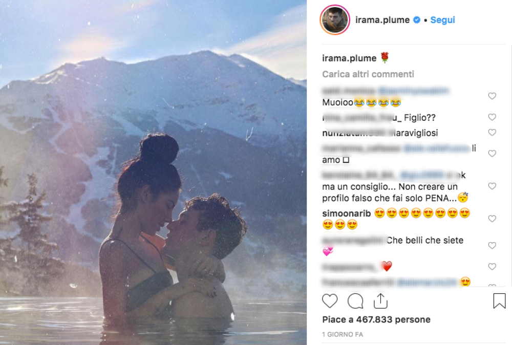 Ecco la foto pubblicata sul profilo Instagram di Irama