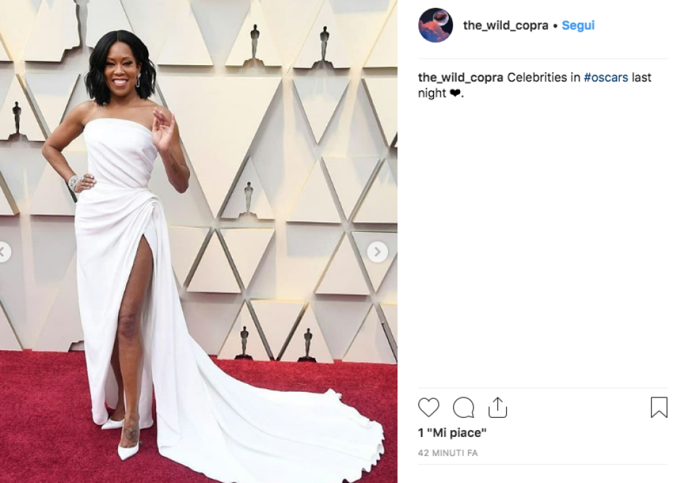 La statuetta per l'abito più romantico la vince Regina King