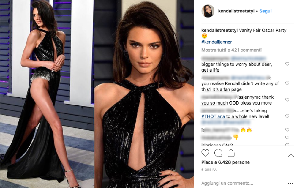 Ecco l'abito che Kendall Jenner ha indossato per l'after party organizzato da Vanity Fair dopo la Notte degli Oscar
