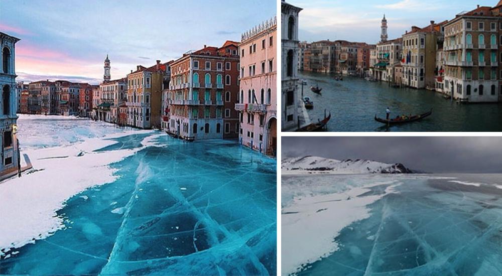 Che ne pensate di Venezia ghiacciata come il lago Baikal in Russia?