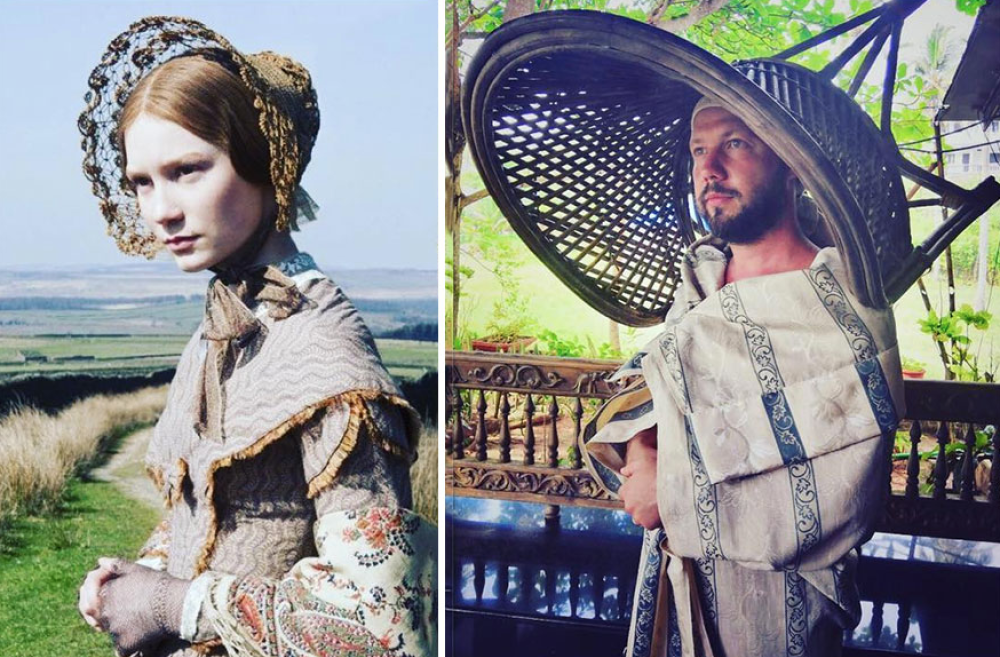 Indossando una sedia come cappello, in questa foto Yuriy si è divertito a interpretare Jane Eyre, come l’attrice australiana Mia Wasikowska 