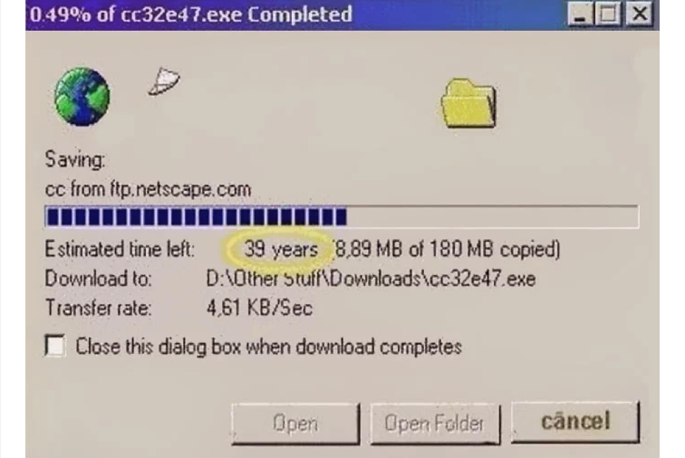 Scaricare un file o un programma su pc poteva durare molto