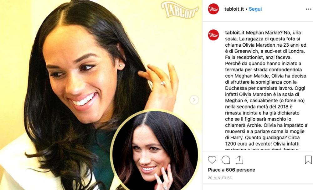 Da allora è diventata la sosia ufficiale di Meghan