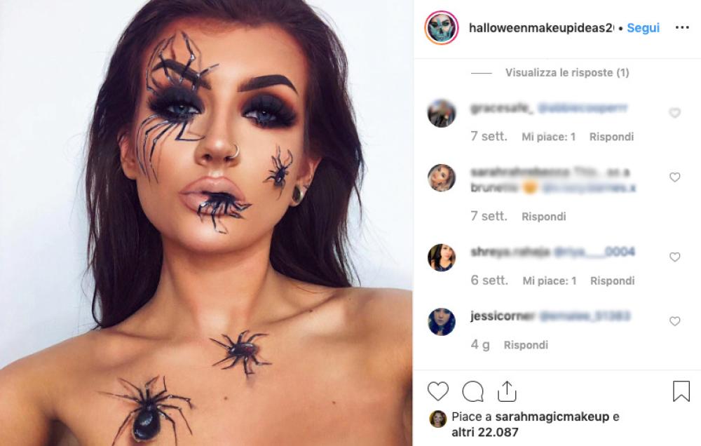 Hai mai pensato di disegnare dei ragni su volto e collo?  