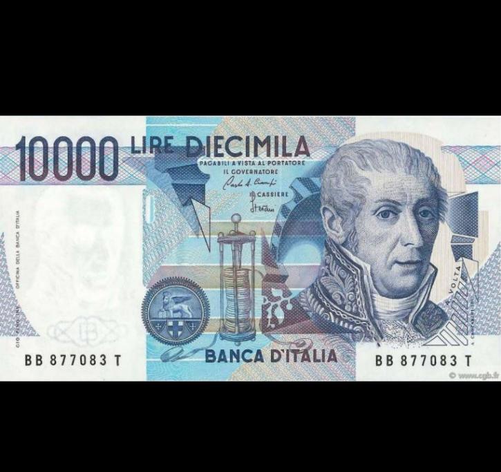 Le 10000 lire  con il numero di serie tra XA-000.001 e XA-600.000 A possono valere anche  1100 euro