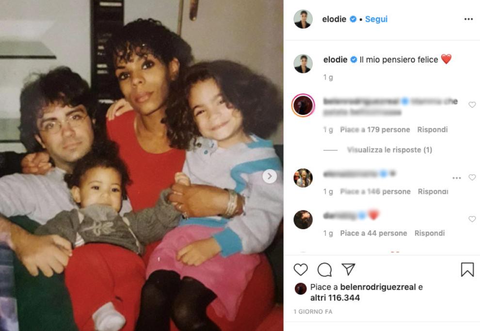 Ecco Elodie insieme alla sua famiglia