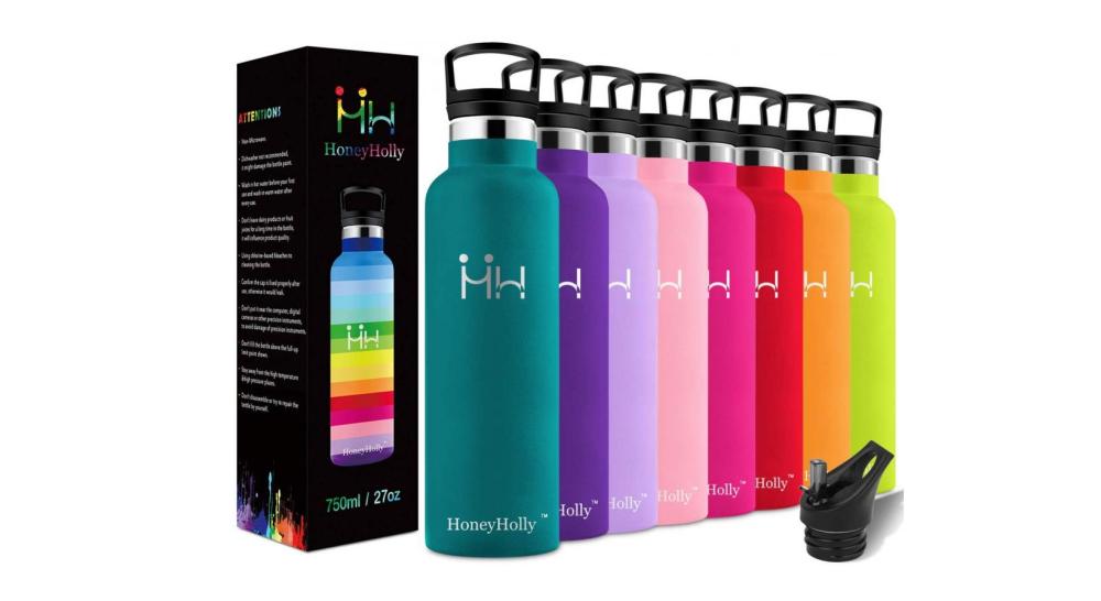 Una coloratissima borraccia in acciaio Inox