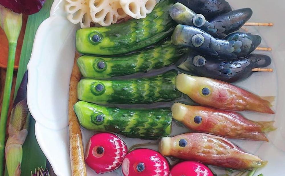 Verdure e pesciolini