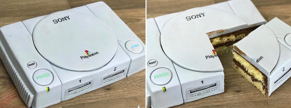 La torta a forma di Playstation