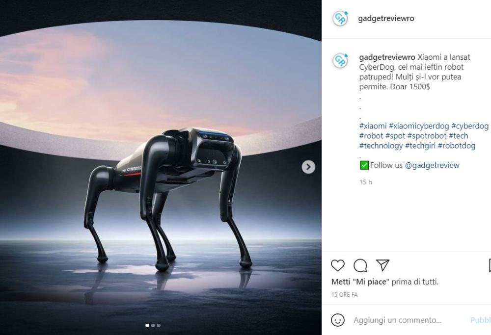 Xiaomi lancia il Cyberdog: il robot a 4 zampe