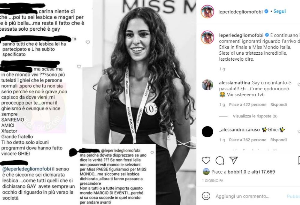 Erika Mattina, finalista di Miss Mondo Italia presa di mira perché lesbica