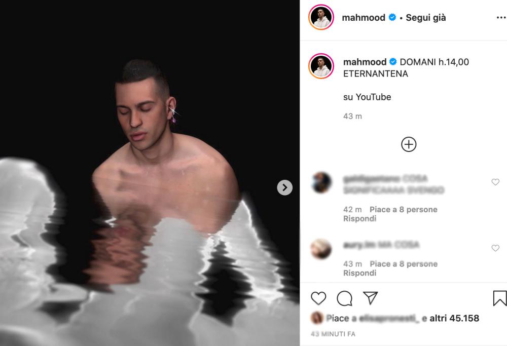 Mahmood, Eternantena, una nuova canzone esce il 28 marzo: "Ho deciso di farvi un regalo"