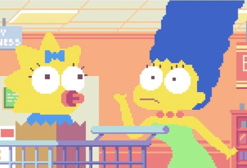 Un Frame dal video dei Simpson Pixelati 