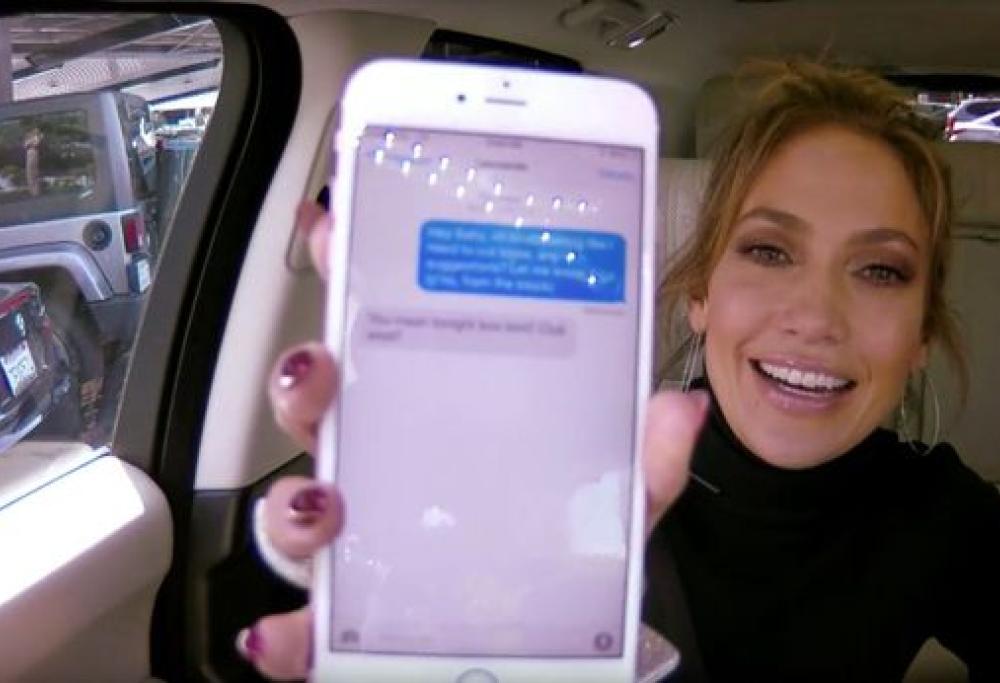 L'sms di Leonardo DiCaprio a J-Lo durante l'ultimo Carpool Karaoke di James Corden 