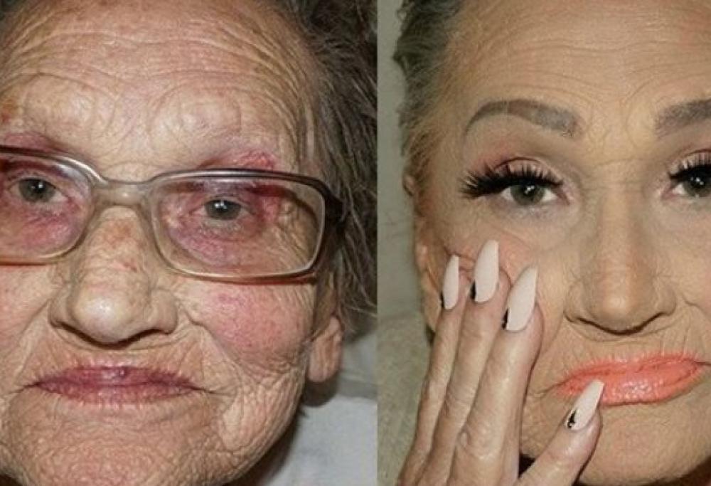 La meravigliosa trasformazione di una nonna grazie al make-up!