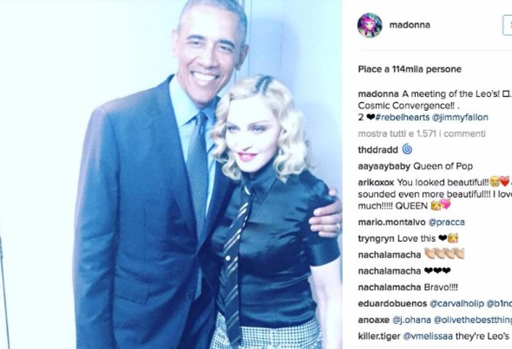 Madonna: senza parole di fronte ad Obama 