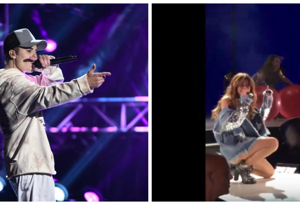Selena Gomez imita Justin Bieber: anche per lei caduta dal palco