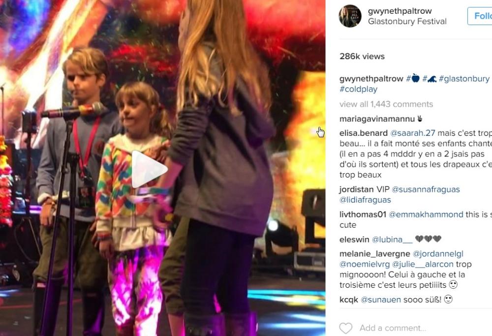 Coldplay, a Glastonbury anche i figli di Chris Martin (video)