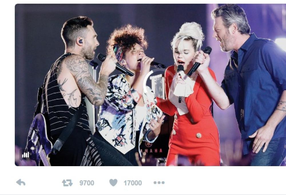Miley Cyrus, Blake Shelton, Adam Levine ed Alicia Keys: ecco la cover di "Dream On"