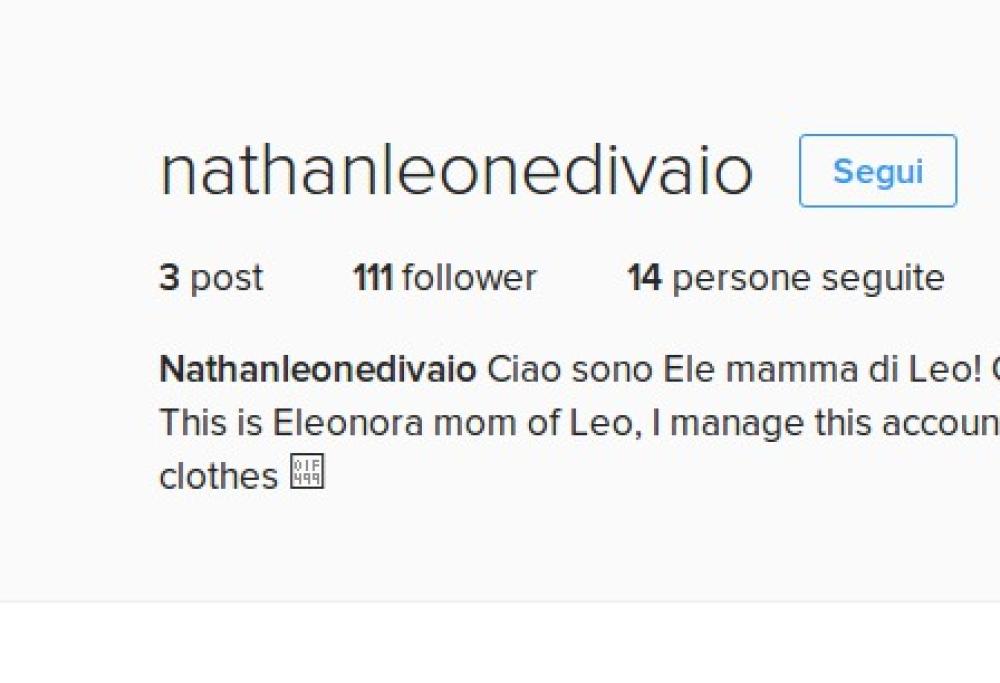 Neonato con account Instagram, ha già 111 followers