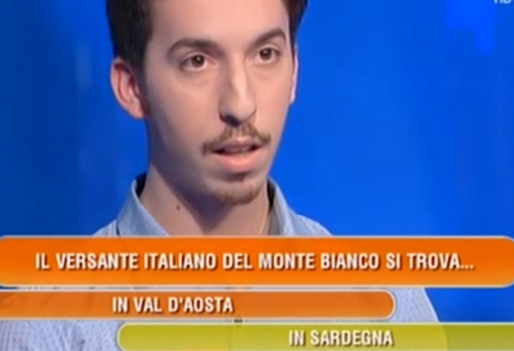 “Il Monte Bianco? Si trova in Sardegna”, l'incredibile la gaffe del concorrente dell'”Eredità”