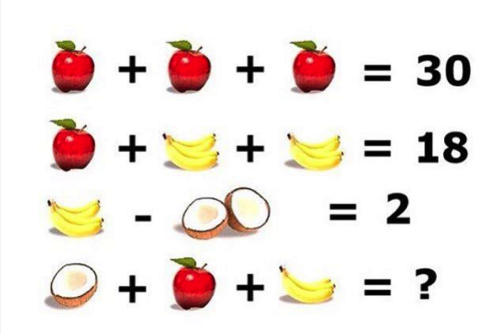 Quiz matematico: quanto “vale” la frutta?