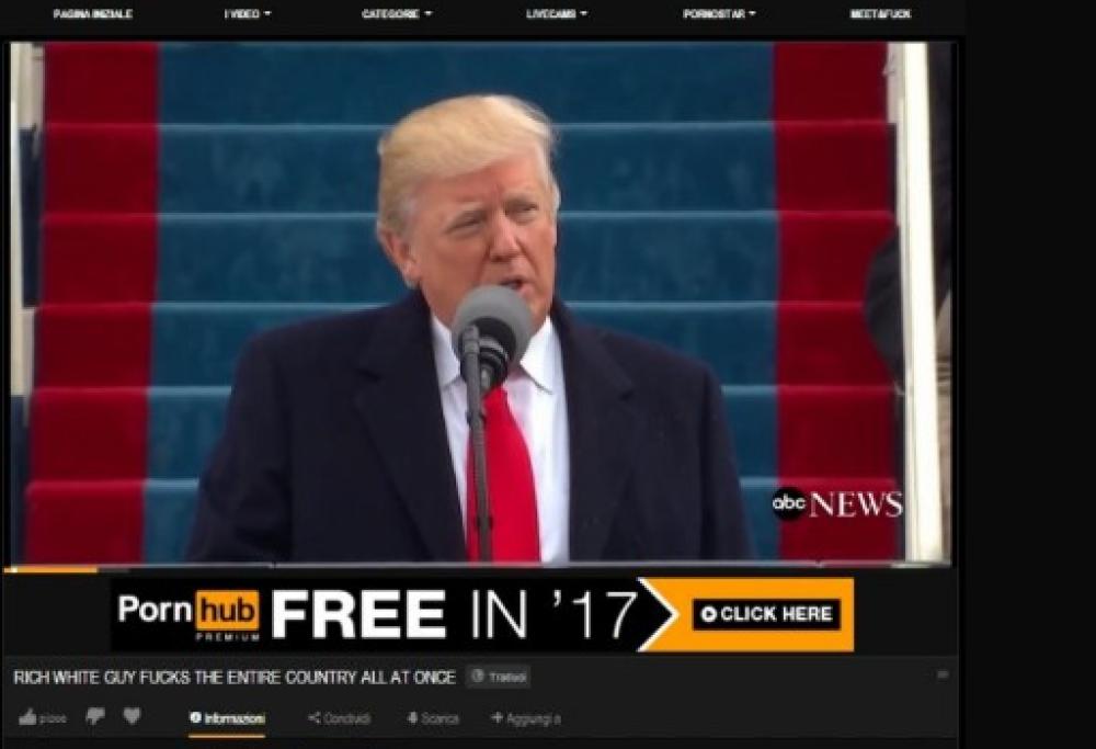 Trump su PornHub. Il suo discorso inaugurale diventa un video porno