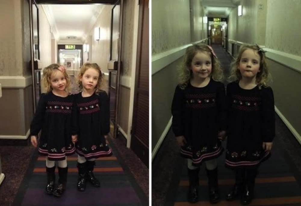 Shining in hotel:  fotografa le sue gemelle e spaventa i clienti