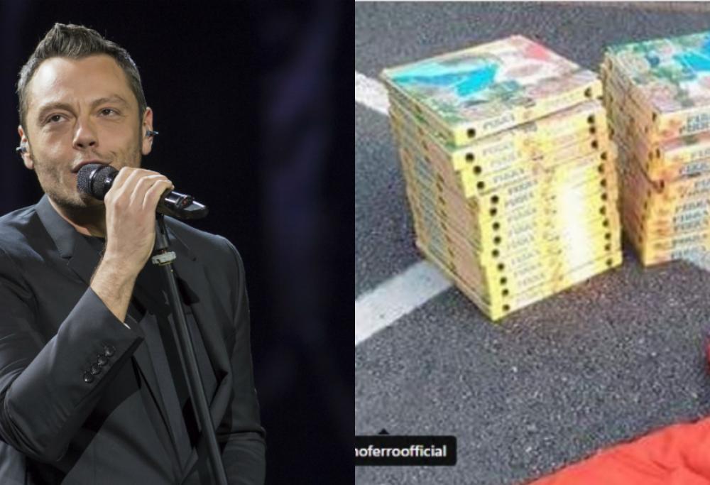 Tiziano Ferro "conforta" i fan: fuori dallo stadio arrivano le pizze!