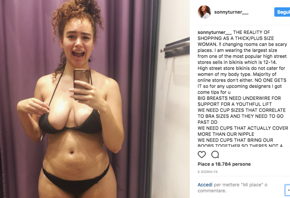 La denuncia di una modella curvy: “Un seno grande ha bisogno di un supporto consistente”