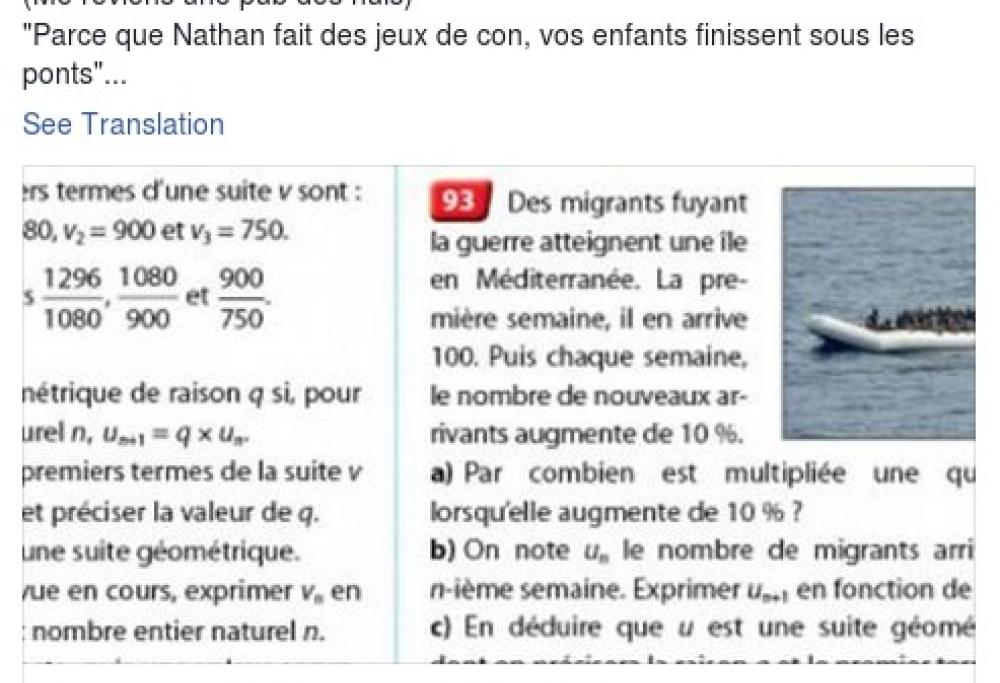 Il dramma dei migranti utilizzato come "problema" sul libro di matematica: scattano le polemiche