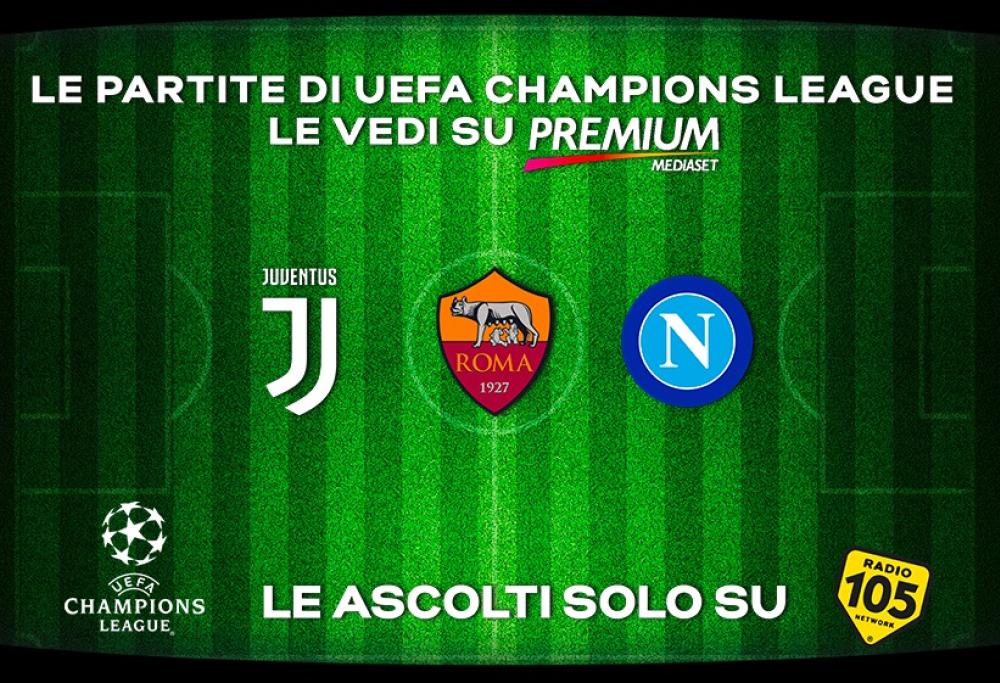 Champions League: i match delle squadre italiane in diretta su Radio 105