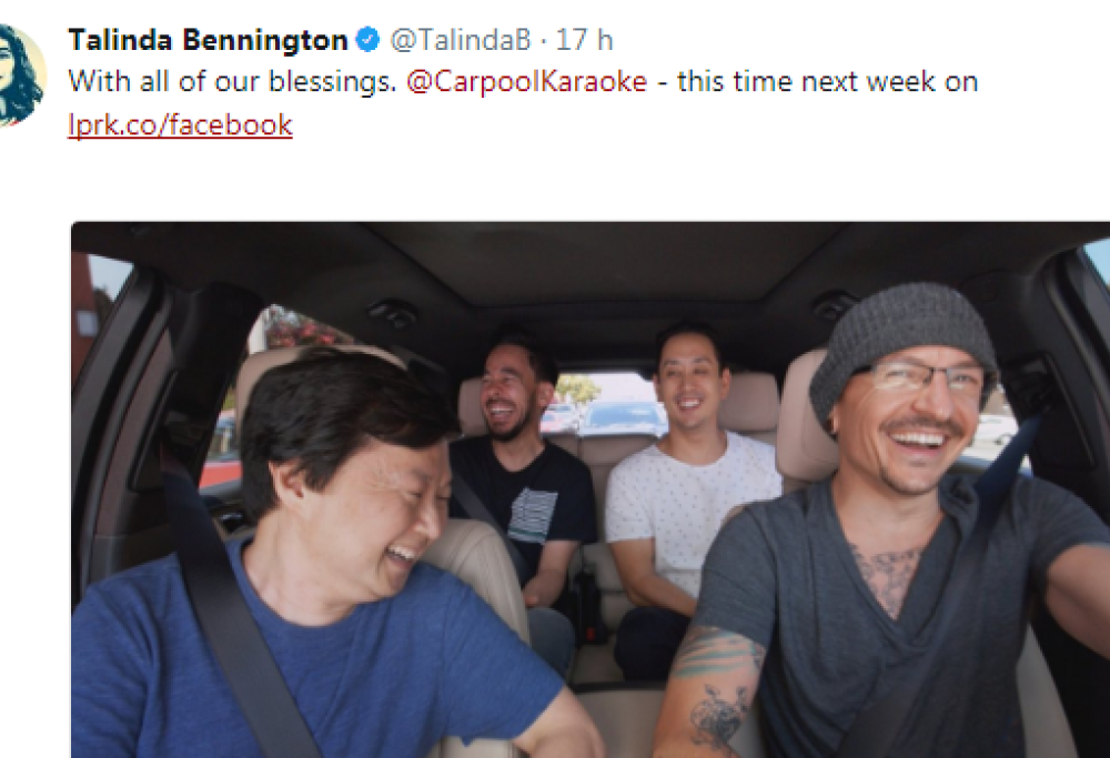 Chester Bennington: il Carpool Karaoke realizzato pochi giorni prima della sua morte sarà visibile