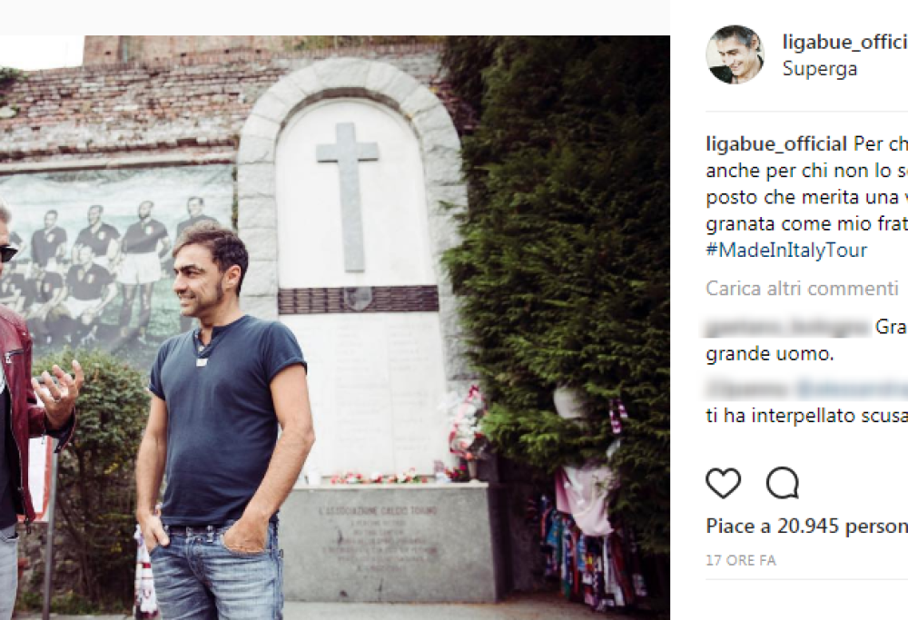 Ligabue rende omaggio al Grande Torino