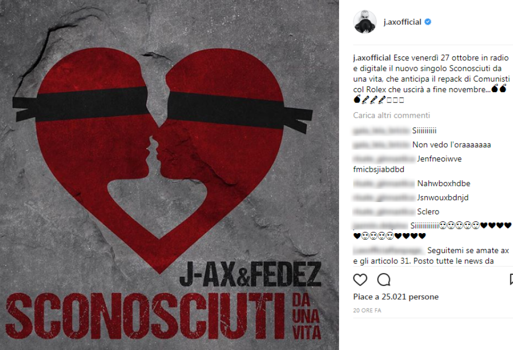Nuovo singolo di J-Ax e Fedez: arriva "Sconosciuti da una vita"