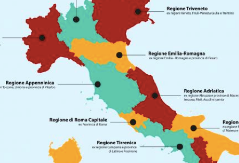 L’Italia divisa in 12 regioni: ecco la proposta del deputato Morussat