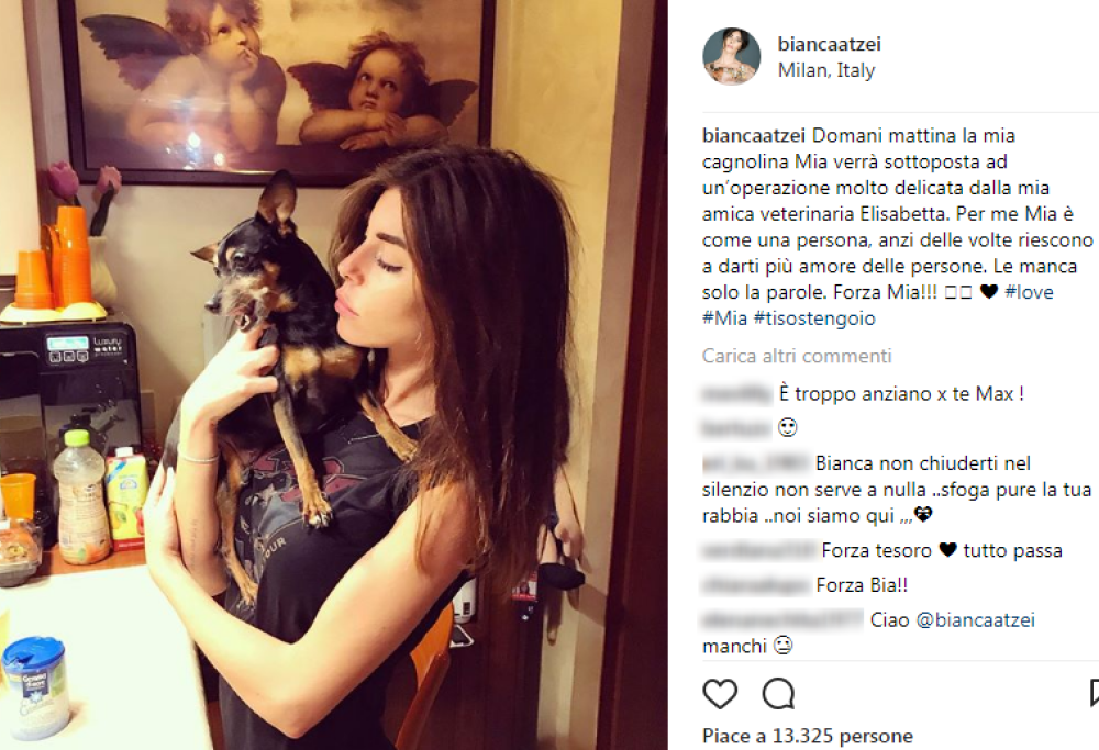 Bianca Atzei: "A volte i cani ti danno più amore delle persone". Sfogo contro Biaggi?